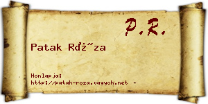 Patak Róza névjegykártya