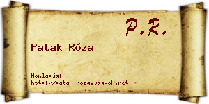Patak Róza névjegykártya